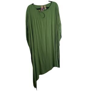 Anthony Original Green Guaze Asymetrical Kaftan Tunic Large